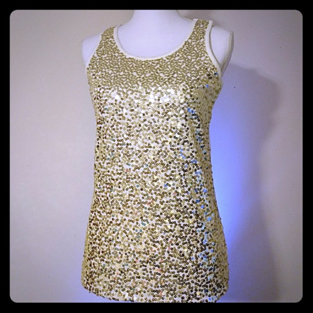 Cherokee gold sequinned tee shirt